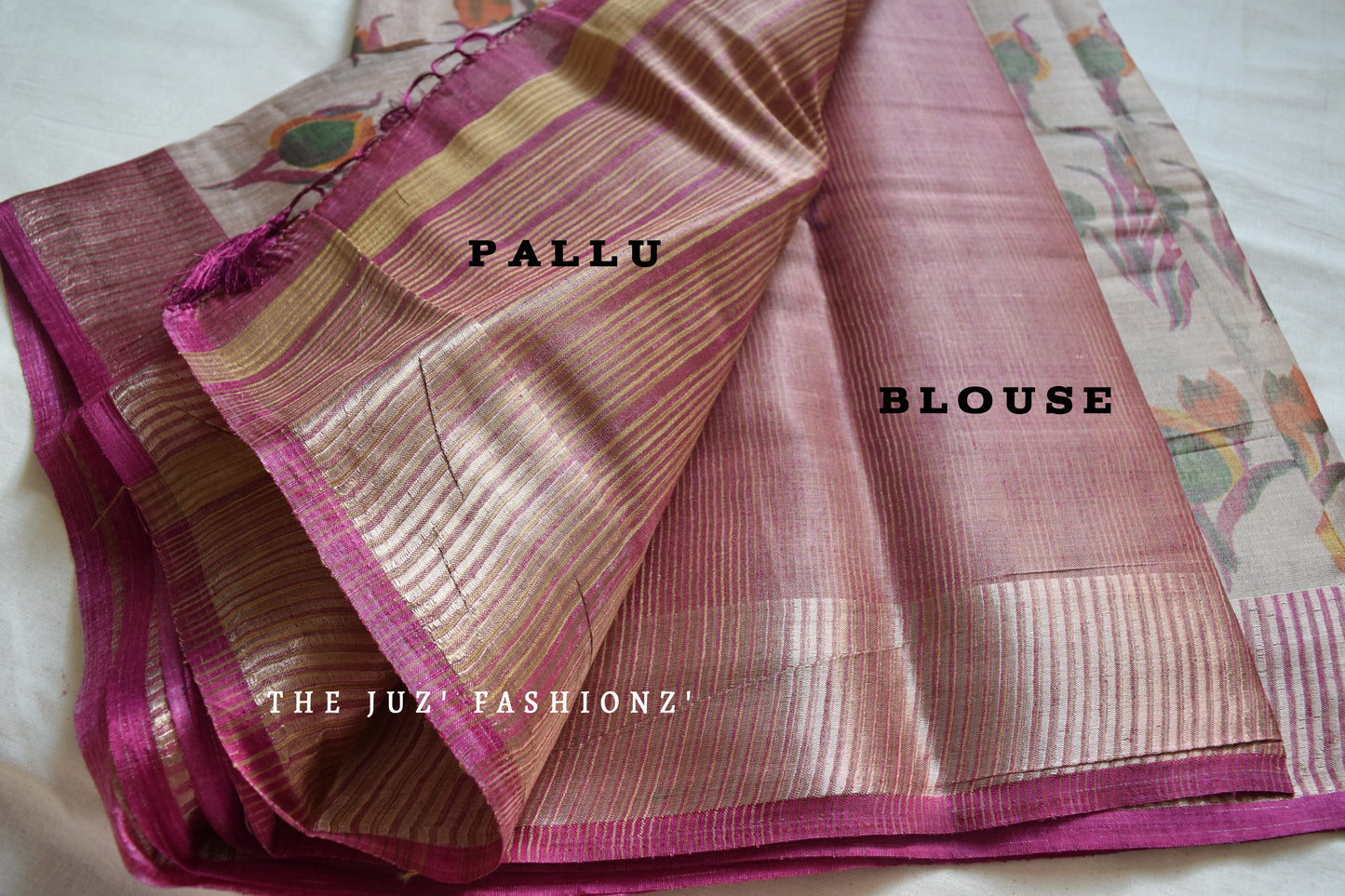Pure Linen tissue saree