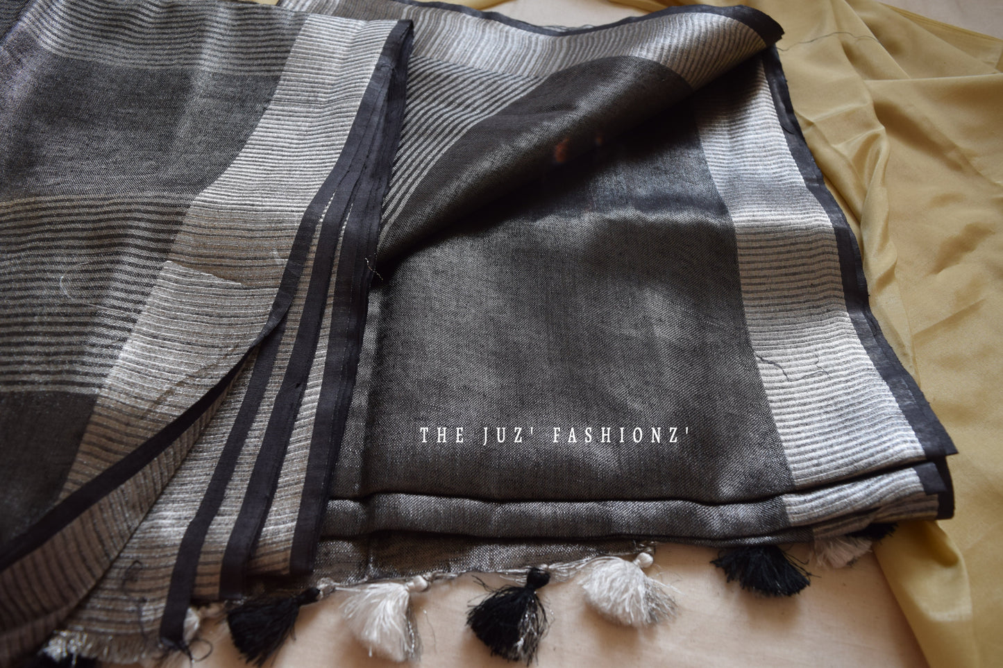 Pure linen tissue saree